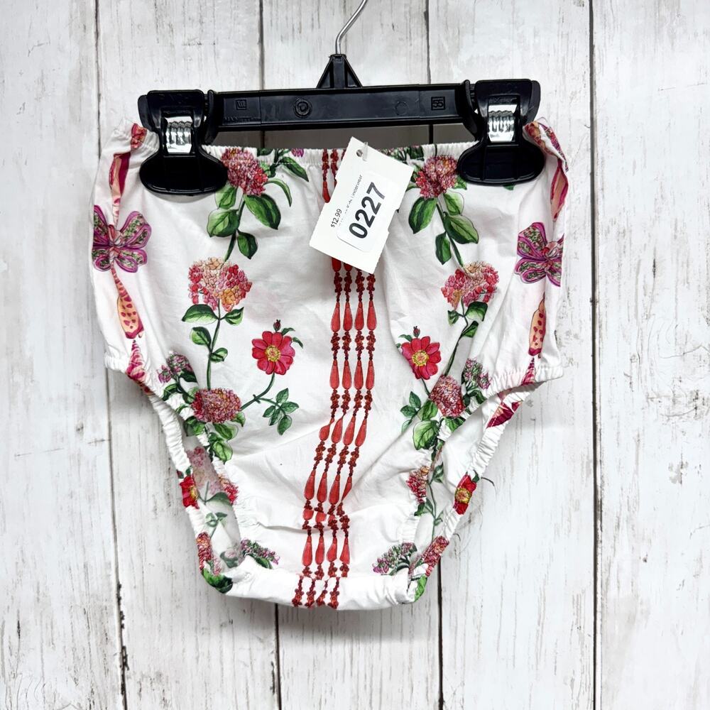 Hill House Bloomer Baby One Size Nap Bloomer Red Shell Vine Stripe Cotton NWOT